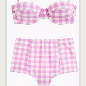 J. Crew Gingham Bikini Top & High Waisted Bottom